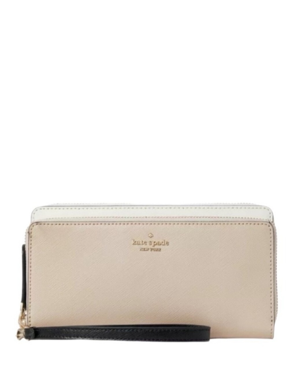NWT: kate spade Beige, White & Black Tri-Color Zip Wristlet